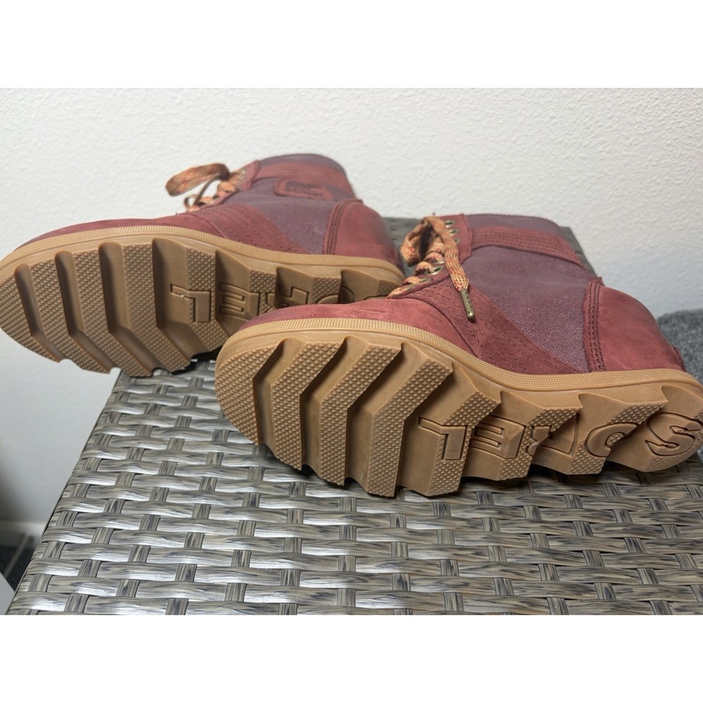 SOREL Hidden Wedge Boot~Joan Arctic Lexi Lace Up Waterproof ~US 8~Rose Leather - Picture 7 of 16